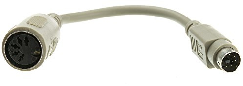 CableWholesale at to PS/2 Keyboard Adapter, Din5 (at) Female to MiniDin6 (PS/2) Male, 6 inch