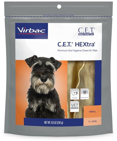 Virbac C.E.T. Hextra Premium Oral Hygiene Chews for Dogs, Small