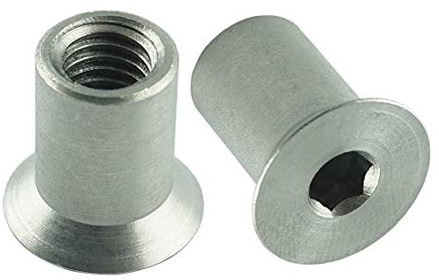 Eisenwaren2000 | Lot de 10 écrous à manchons M5 x 15 mm avec tête fraisée et à six pans creux – Acier inoxydable A1 1.4305 – inoxydable