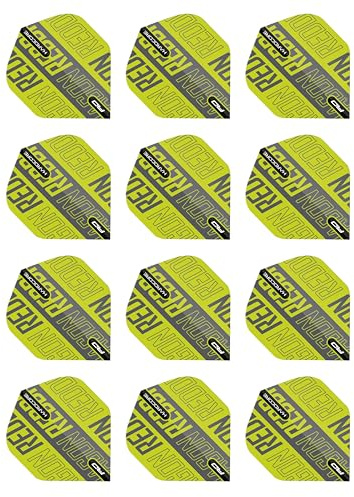 RED DRAGON Hardcore XT Green and Black Dart Flights - 4 Sets Per Pack (12 Dart Flights in total)