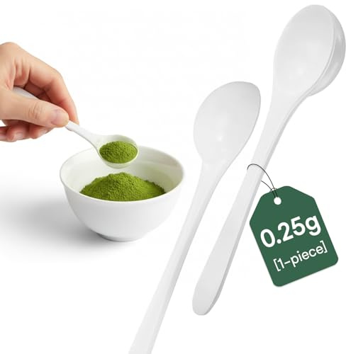 NPOW Cucharas medidoras de 0,25 ml, 1 unidad, cuchara de plástico reutilizable para polvo, harina, especias, proteínas, hornear, café y suplementos, mini cuchara de plástico multiusos para viajes de