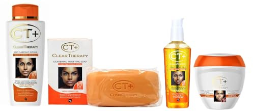CT+ Clear Therapy Extra Lightening Skin Cream 6.76 & Lotion 8.45oz & Soap 6.17oz & Serum 2.37oz
