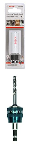 Bosch Professional Hole Saw Progressor for Wood & Metal (Ø 20 mm) + 1x Power Change Plus Adapter (Socket 3/8 hexagonal shank, HSS-G Drill Bit Ø 7.15 x 85 mm)