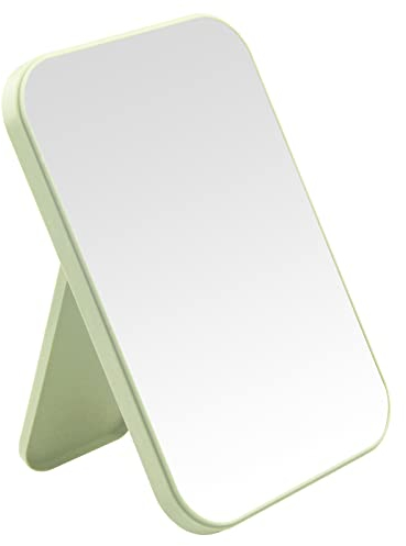 DVHOK 20cm Schreibtisch Make up Spiegel, Einfacher Kosmetikspiegel Faltbare, Tisch-Schreibtisch, Wandbehang, Doppelzweck-Spiegel, Quadratisch, Grün