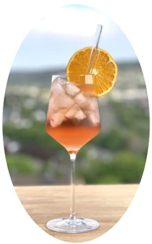 Topkapi elite Aperol Spritz Gläser 13-tlg Gläser Set Julietta - Bleifreie Kristallgläser mit echten Glashalmen ideal für Aperol Spritz, 480 ml, Genuss pur, Made in Germany