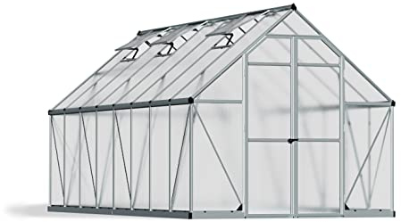 Canopia by Palram Gewächshaus Gross Essence 8x16 Treibhaus 244x487 cm Aluminium Silber Tomatenhaus Polycarbonatplatten UV-beständig