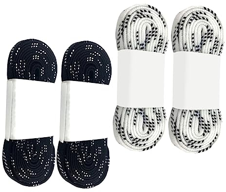 Toddmomy 2paare Eishockey Schnürsenkel Aus Polyester Gewachst Flach rutschfest Temperaturbeständig Für Schlittschuhe Hockey Rollschuhe Langlebig Schwarz Und Weiß Geeignet Für Wintersport