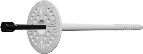 Lot de 100 fixations d'isolation en plastique avec goupille en plastique pour béton et maçonnerie 10 mm x 280 mm