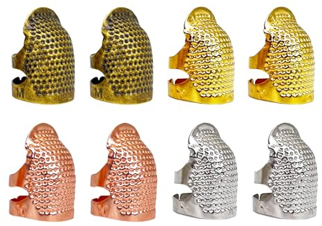 ZEACCT 8 Pcs Zusammengebauter Näh-Fingerhut, Metall-Fingerschutz, Verstellbarer Fingerschutz, Fingerschutzring, Fingerspitzen-Fingerhut, Fingerschutz-Fingerhut, Nähhandwerkszubehör, Metall-Fingerhut.