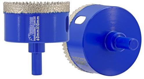 SHDIATOOL Diamond Drill Core Bits, 60mm Core Hole Saw Cutter, Triangle Shank Drilling Bits for Porcelain Tile Marble Ceramic Granite on Drill Machine, 2pcs