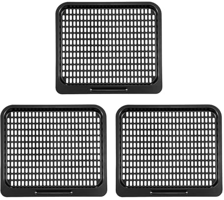 3 Stück Kochtablett Heimbedarf Abnehmbares Gittergestell Kohlenstoffstahl Air Fryer Küche Schwarz Verschleißfeste Kochtabletts Ersatz Abnehmbares Gitterrost Spülmaschinenfestes Tablett