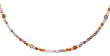 SINGULARU - Crystal Summer Halskette. Edelstahl mit 18 Kt Vergoldeter Beschichtung und Kristalle. Schmuck für Damen.