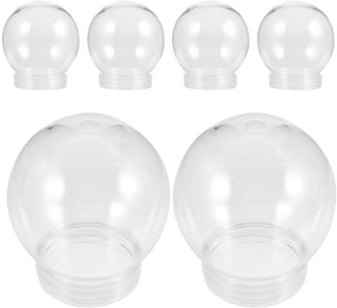 Ciieeo 6 Stück Kunststoff-Schneekugeln Zum Basteln 300 Ml Leere Klare Für Kinder Mit Abschraubbarem Verschluss DIY-Kunststoff-Schneekugel Keksdose Bonbondose Kleine