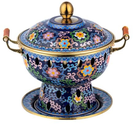 OYWEHECE Einzelne Person, Kleiner Kupfertopf, Alter Pekinger Kleiner Dicker Kuh-Hot Pot, Chinesischer Traditioneller Cloisonné-Hot Pot, Kommerzieller Alkoholanteil, Roter Kupfer-Hot Pot,R