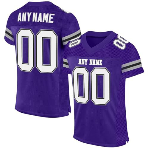 Personalisiert American-Football-Trikot Custom Football Jersey Personalized Stitched/Printed Team Name & Number Sports Uniform Men Women Youth Herren Sporthemden Schnelltrocknend Atmungsaktiv T-Shirt