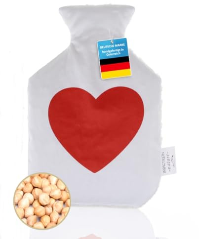IMPACTRION® -nature- Bio Kirschkernkissen - Wärmekissen mit Herz, handgefertigt in Österreich, 100% naturbelassene Baumwolle, Herstellung CO² neutral - Heizkissen für Babys, Kinder, Erwachsene