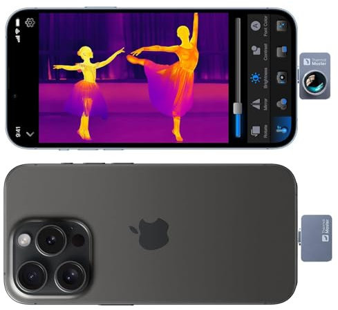 Thermal Camera for iPhones Thermal Master P2 Pro Infrared Camera with Macro Lens Thermometer 15x Zoom, Including Adapter for iPhone 15/16