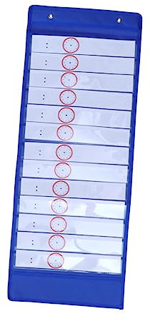 Tofficu Fächer Transparenter Zeitplaner Klassenzimmer Schüler Lernhilfe Organisationschart Blau Mit Großen Taschen Für Stundenplan Und Unabhängiges Arbeiten