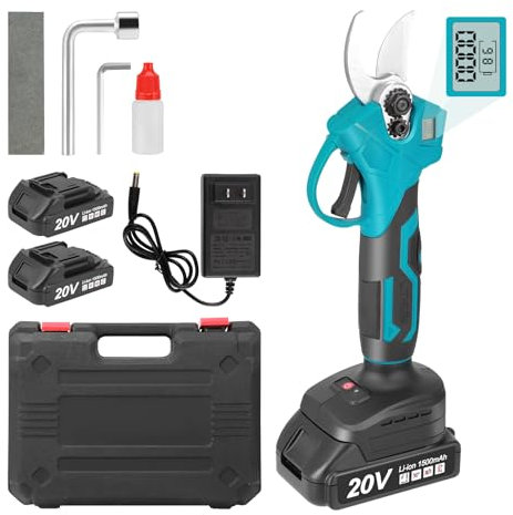 Tijeras Eléctricas Profesionales Para Podar Ramas, Con Batería, Con 2 Baterías De 20V 1500mAh, Pantalla LCD, Motor Sin Escobillas, Diámetro Máximo De Corte De 30mm, Cuchillas De SK5, Para Jardinería
