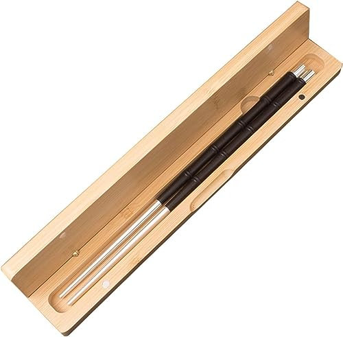 HADECOLL Bacchette riutilizzabili， Bacchette riutilizzabili， Bacchette monouso Bacchette riutilizzabili Bacchette in Argento Puro Set di scatole， Bacchette di Alta，