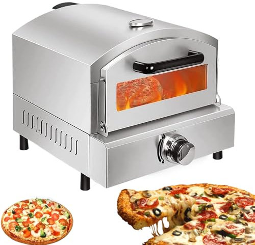 Eastnmythet Countertop Electric/Gas Pizza Oven with 12in Pizza Stone, Pizza Maker Machine for Cooking Pizza Steak Chicken,Gas