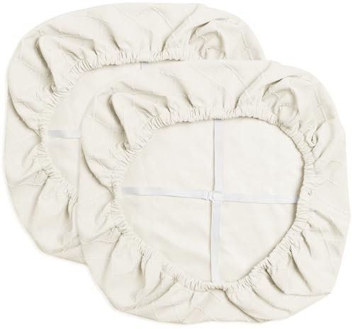 Yikko Juego de 2 fundas para sillas de alta densidad en jacquard para comedor, bar, decoración de fiesta de boda, extensibles y lavables (2, blanco)