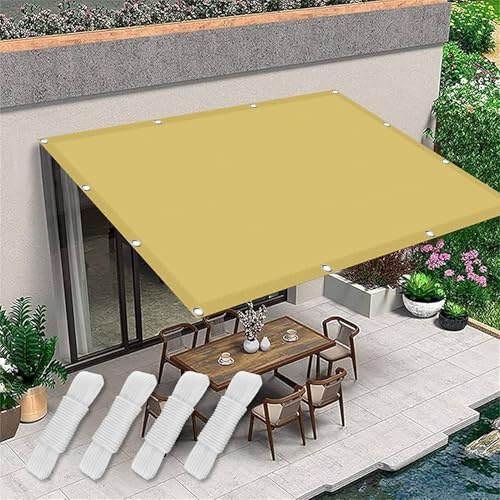 Voile d'ombrage Toile d'ombrage 220 x 540 cm Imperméable 98% Anti UV Filet Dombrage Rectangle avec Oeillets pour Jardin Extérieur Terrasse, Jaune Sable