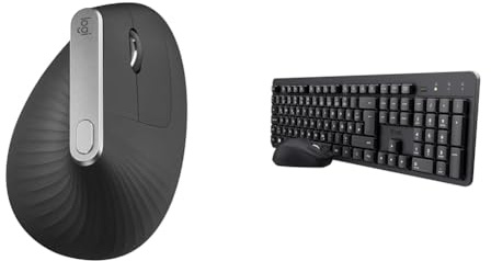 Logitech MX Vertical, Ergonomische & Trust Ymo II Leise Tastatur Maus