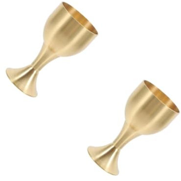 ABOOFAN 2 Copas De Vino De Latón Grandes Para Iglesia Copas De Vino De Comunión De Oro Vintage Para Bebidas De Cóctel Doradas Cáliz De Tipo Cáliz