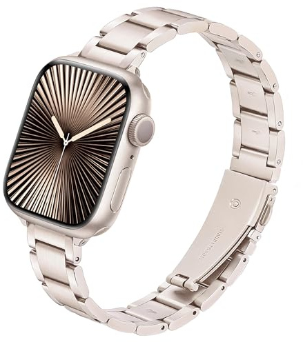 wipalor Einstellbar Metall Armband Kompatibel mit Apple Watch Armband Damen 38mm 40mm 41mm 42mm 44mm 45mm 46mm 49mm Series 11 10 9 8 7 6 5 4 3 2 1 SE Ultra Edelstahl Ersatz Apfelband