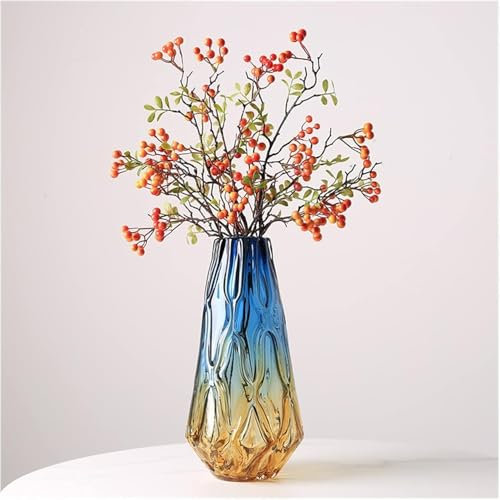 KJHONG Vaso da fiori moderno, creativo, leggero, lussuoso, colorato, in vetro trasparente, decorazione per coltura idroponica (grande)