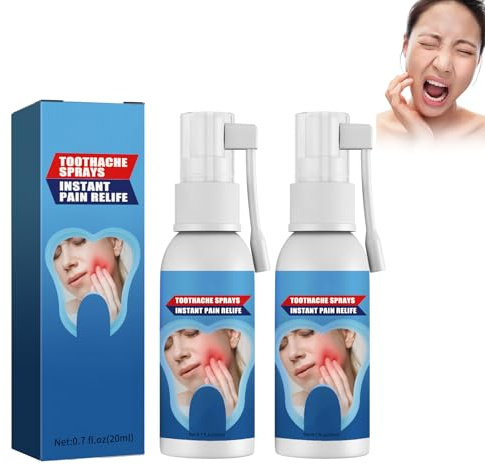 Wonsters 20ml 2PC Zahnschmerzen Sprays, Zahnschmerzen-Gummischmerz-Spray,Toothache Repair Spray, Toothache Relief cream (22)
