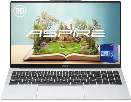 acer Aspire Laptop | 15.6 pollici FHD IPS 1080P Display | Processore Intel di 13a generazione | 8GB RAM, 256GB SSD | Lifetime Office 365 per il Web | Lunga durata della batteria | Ideale per lavoro e