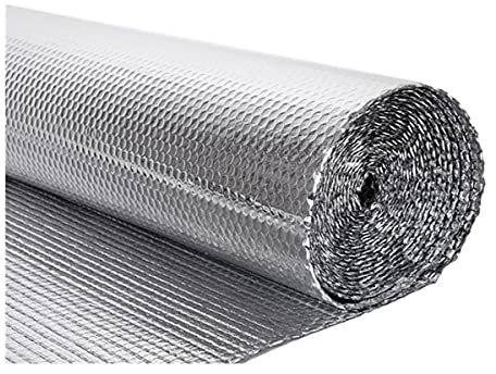 Rouleau d'isolation Thermique en Feuille, Isolation pour radiateur, Feuille réfléchissante à Bulles, barrière radiante, Pare-Vapeur autocollante et imperméable pour WA (1 m x 30 m)