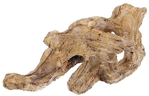 EXAOMBLE Souche d'arbre pour Aquarium Abri Décoratif en Résine Cachette Naturelle pour Poissons Tronc Artificiel de 20 CM Décoration de Paysage Aquatique
