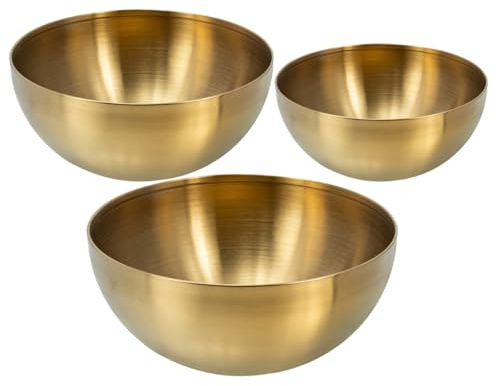 Healifty 3piezas Ensaladeras De Acero Inoxidable Unidades para Servir Ensaladas y Fideos Cuenco Multifunción para Comida Práctico y Reutilizable