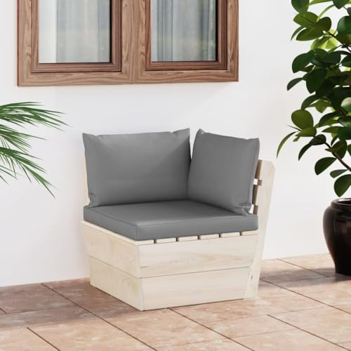 HOMEELIKE Canapé d'angle Palette de Jardin avec Coussins épicéa imprégné