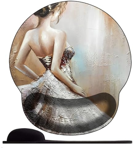 3D Tapis de Souris Ergonomique - Tapis de Souris Gamer avec Repose Poignet, Confort avec Repose- Gaming Mouse Pad pour Bureau et Maison，Une Fille élégante a l'air Bien