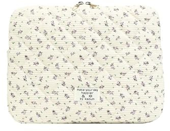 TIAASTAP Blümchen Laptop Sleeve, Weiches Cord Laptop Hülle für 11/13/15 Zoll MacBook Air, iPad, Laptops, Stylisches iPad Tasche Case für Damen