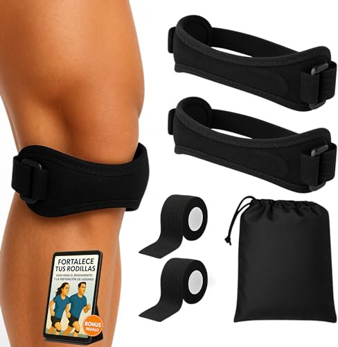 ComfortCalm Rodilleras Rotulianas Ajustables – Soporte Ortopédico de Rodilla para Dolor, Condromalacia, Tendinitis – Rodillera Deportiva para Running, Gimnasio y Uso Diario (Pack 2)