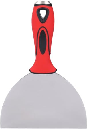 FTVOGUE Raschietto per Stucco in Acciaio Inox Raschietto per Cartongesso 6 Pollici con Impugnatura in Gomma Morbida per Rimuovere Carta Parati, Raschiare Vernice, Riparare Intonaco