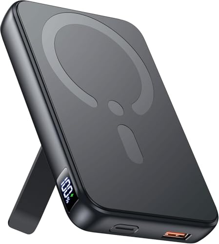 EISSIX For Magsafe Power Bank, 12000mAh Portable Charger, 22.5W Fast Charging Battery Pack with USB-C Input & Output, Magnetic Power Bank with LED Display for iPhone 17/16/15/14/13/12 Series