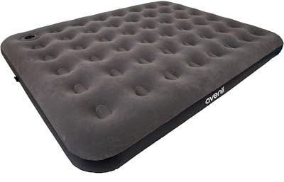 AVENLI Luftmatratze Camping Queen-Size 203x152x22 cm, Gästebett 2 Personen, integrierte Fußpumpe, CloudCoil, beflockt, bis 300 kg, grau/schwarz