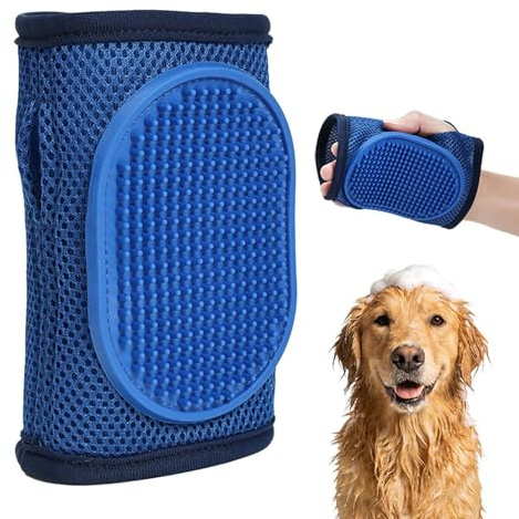 Hund Scrubber Für Bad - Tragbare Massage-Waschhandschuhe - Hunde Badebürste - Für Pflege, Fellwechsel bei Haaren, Fell, Krallen von Katzen, Pferden, Kaninchen für mittelgroße und große Rassen im