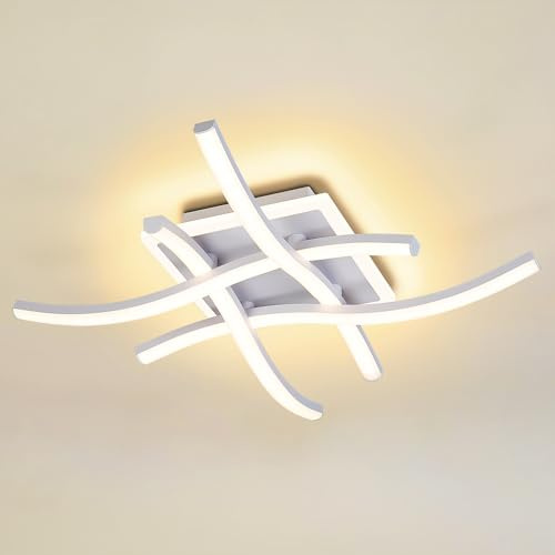 MELAYR 4760713 Modern Ceiling Lights LED 3000K/4500K/6500K Ceiling Lighting | White 8-15s Memory CRI≥80 Lamp for Living Room Bedroom Office Kitchen and Hallway