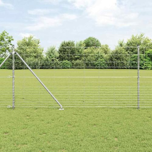 Maschendrahtzaun, Wildzaun Silber 50 x 1,2 m Verzinkter Stahl Beetzaun für den Gartens, Sicherheitszaun
