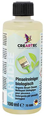 CREARTEC - Biologischer Pinsel-Reiniger - der geruchsneutrale, lösungsmittelfreie Pinselreiniger - 250 ml - Made in Germany