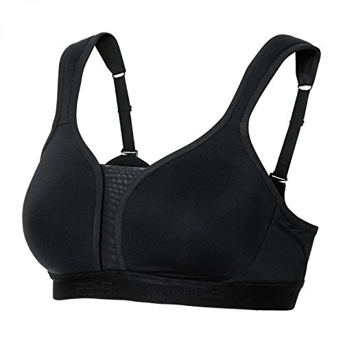 Odlo Sport BH Padded High Körbchengröße E | Schwarz | Größe 95E | Sport BH für Damen mit starkem Halt | Sports Bra Gepolstert High Support