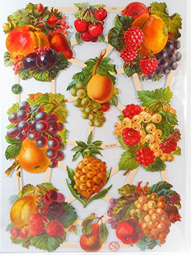 Glanzbilder Obst Trauben EF 7375 Oblaten Posiebilder Scrapbook Deko GWI 306