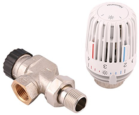 Heimeier Komplettset Thermostatkomplettset-Axialform mit Thermostatventil - Unterteil, 1/2 Zoll, Weiß, 27114 1
